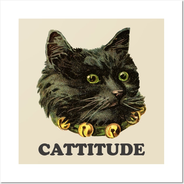 Cattitude Bad-Ass Kitty Wall Art by DankFutura